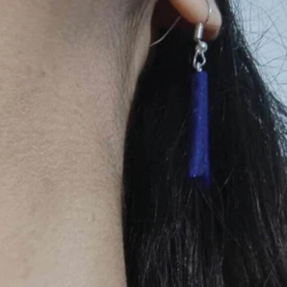 Lapis Lazuli Choker Necklace & Earrings: Vintage Tribal Jewelry Set - Picture 2 of 10